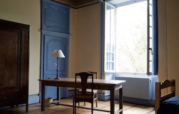 Photographie de la chambre bleue au second étage