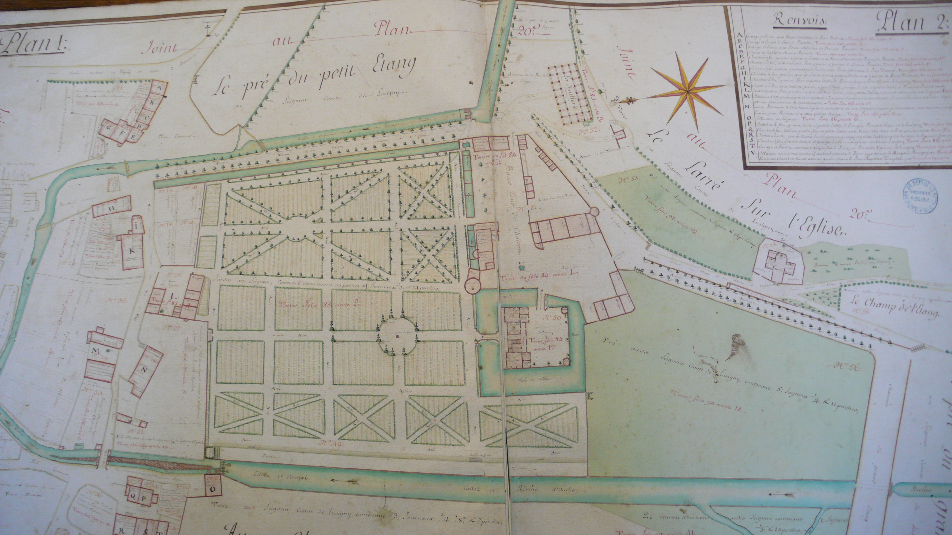 Plan du château et de son parc en 1775